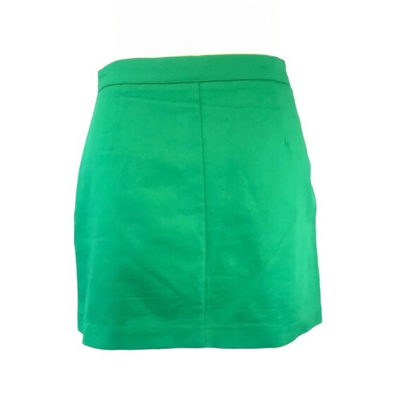 Zara Trafaluc Mini Skirt Textured Green Zip Up Size Small - Picture 5 of 8